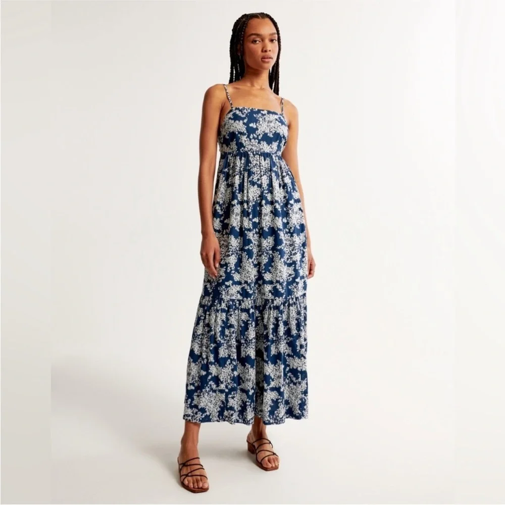 NWT Abercrombie & Fitch low back tiered maxi dress - Picture 5 of 9